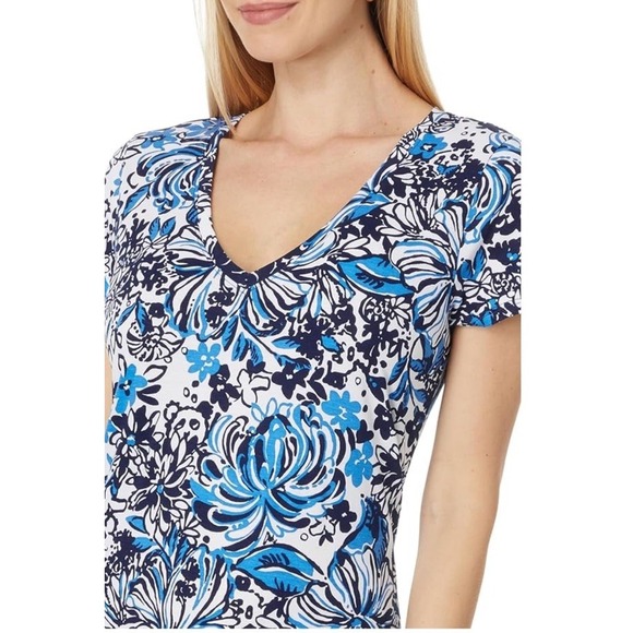 NWT Lilly Pulitzer Etta Maxi Dress Blue White Low Tide Navy Sz S‎ - Picture 3 of 8